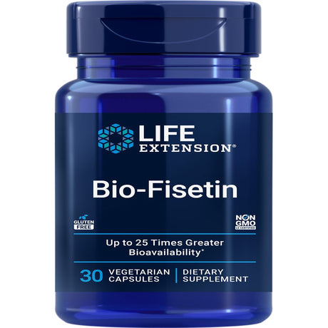 Life Extension Bio-Fisetin, Fisetin, Galactomannans from Fenugreek Seed, Cellular Health, Cognitive Health, Longevity, Gluten-Free, Vegetarian, Non-Gmo, 30 Vegetarian Capsules