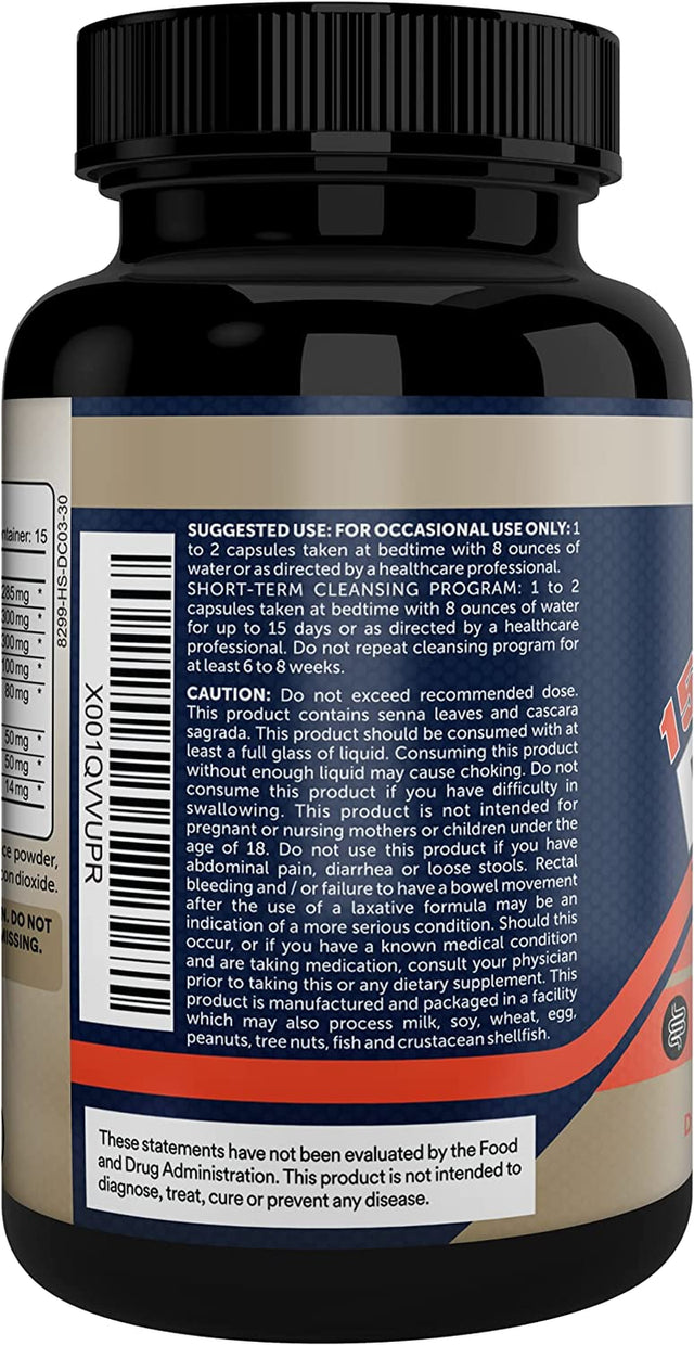 15-Day Purge Rapid Colon Cleanse, Natural Detox Pills for Bloating, Constipation and Gas, Supports More Energy and Good Weight Management, Body Cleanse Detox for Women and Men, 30 Capsules - Celluwin