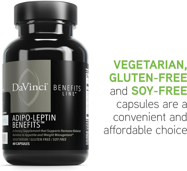 DAVINCI Labs Adipo-Leptin Benefits Dietary Supplement - Hormone Balance Support & Metabolism Support with Green Tea Extract, Green Coffee Bean Extract & More* - 60 Vegetarian Capsules (30 Servings)