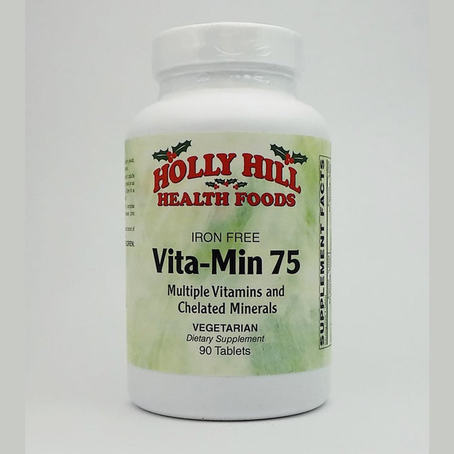 Holly Hill Health Foods, Iron Free Vita-Min 75, Multivitamin for Everyone, 90 Tablets