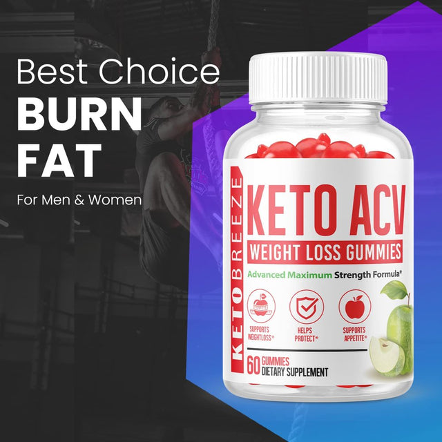 (1 Pack) Keto Breeze ACV Gummies - Supplement for Weight Loss - Energy & Focus Boosting Dietary Supplements for Weight Management & Metabolism - Fat Burn - 60 Gummies