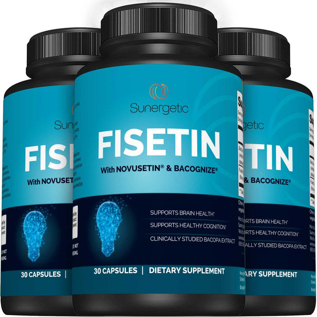 Premium Fisetin Supplement with Novusetin & Bacopa Extract to Support Memory, Cognition, Healthy Aging & Brain Health - 125Mg of Fisetin per Capsule - Fisetin Complex with Bacognize - 30 Capsules