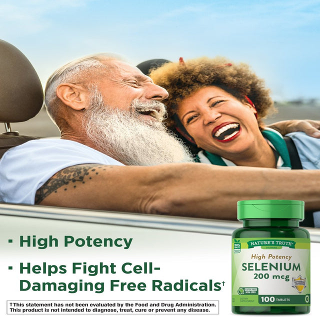 Nature'S Truth Selenium 200Mcg | 100 Tablets | High Potency | Non-Gmo, Gluten Free Supplement