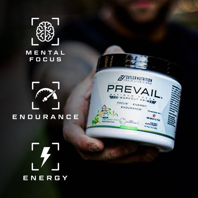 Prevail Pre Workout Powder with Nootropics - Best Tasting Pre Workout, Energy & Focus Supplement with L-Citrulline, Alpha-Gpc, L-Tyrosine | Sour Lime Gummy, 40 Servings