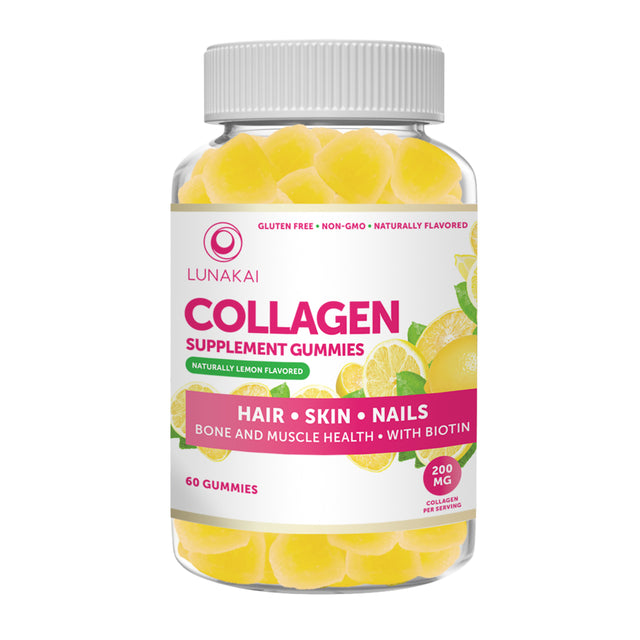 Lunakai Collagen Gummies Anti-Aging Vitamins for Hair and Skin 30 Day Supply