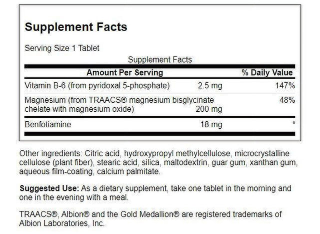 Swanson Albion Magnesium Glycinate with Activated B Vitamins 2 Pack