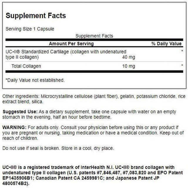 Swanson Uc-Ii Standardized Collagen 40 Mg 60 Caps 3 Pack