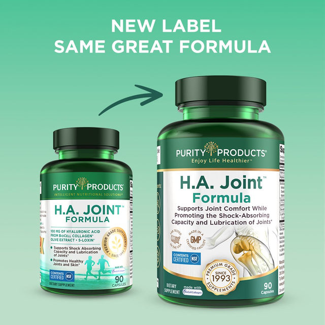 HA Joint Support Formula - Purity Products - Hyaluronic Acid + Cofactors - 90 Ct