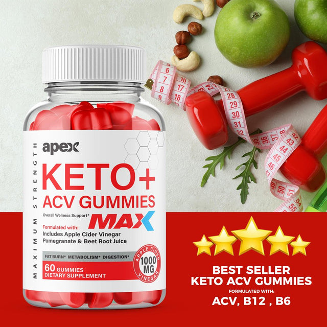 (2 Pack) Apex Max Keto Gummies Apex Max Keto ACV Gummies Advanced Formula Apex Max Keto Apple Cider Vinegar Gummies Gummy Ss (120 Gummies)