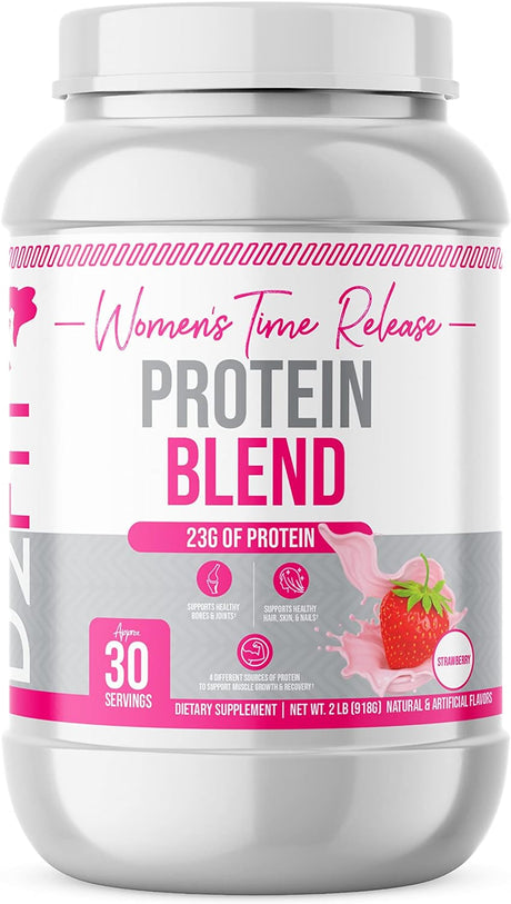 D2Fit (By Jessica Bass Women'S Time Release Protein Blend, 4 Sources of Protein, Net Wt. 2 Lb. Strawberry (918G) Dietary Supplement Servings per Container: Approx. 30