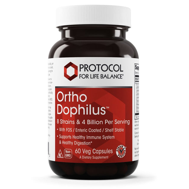 Protocol for Life Balance - Ortho Dophilus - Supports Healthy Immune System, Regular Bowel Movement, Weight Control, Fatigue, and Healthy Bacteria (Shelf Stable Probiotic) - 60 Veg Capsules