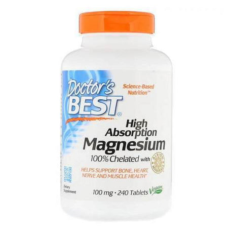 Doctors Best High Absorption Magnesium 100% Chelated Tablets, 120 Ea