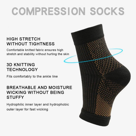 Neuropathy Socks for Women and Men, 5 Pairs Soothe Relief Compression Socks, Ankle Brace for Plantar Fasciitis Sleeve Soothe