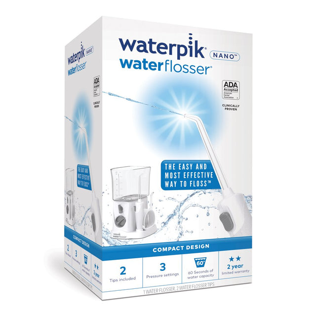 Waterpik Nano Compact Water Flosser, WP-310 White