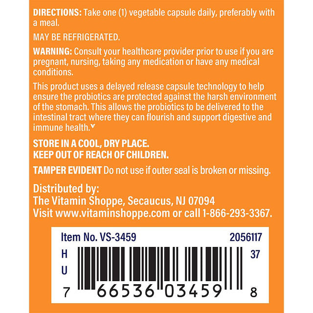 Women'S Probiotic Delayed Release 50 Billion - with 10 Probiotic Strains to Support Digestive, Immune & Vaginal Health or Yeast Imbalance - Shelf Stable (60 Veggie Caps) by the Vitamin Shoppe