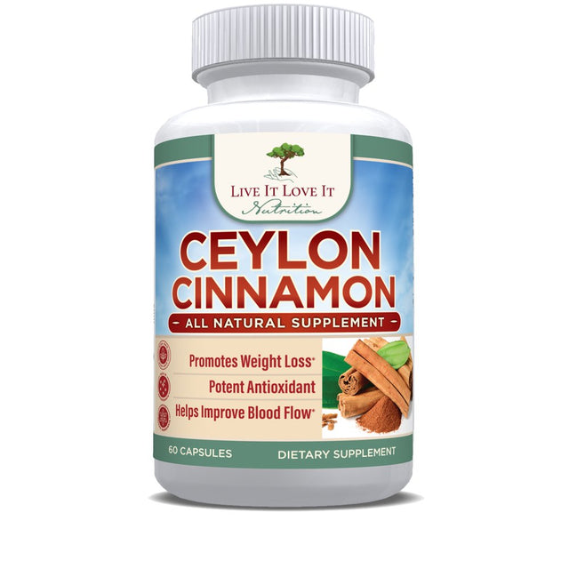 Live It Love It Organic Ceylon Cinnamon 1200Mg All Natural Supplement Non-Gmo & Gluten Free(60 Caps)