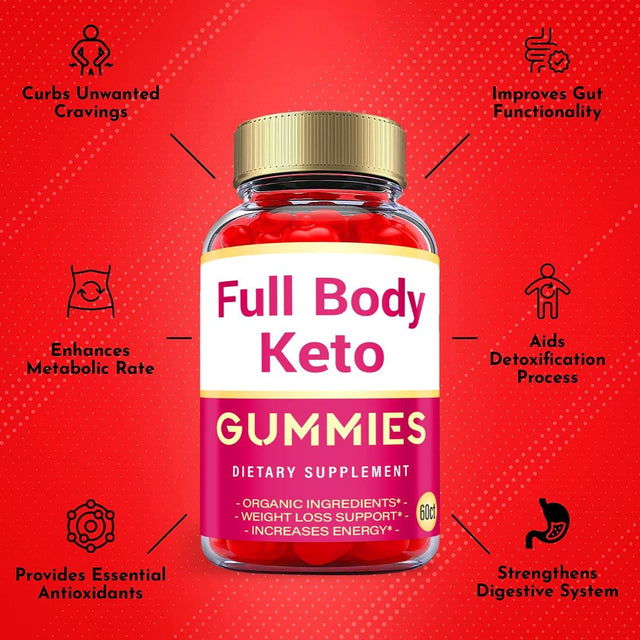 (1 Pack) Full Body Keto ACV Gummies - Supplement for Weight Loss - Energy & Focus Boosting Dietary Supplements for Weight Management & Metabolism - Fat Burn - 60 Gummies