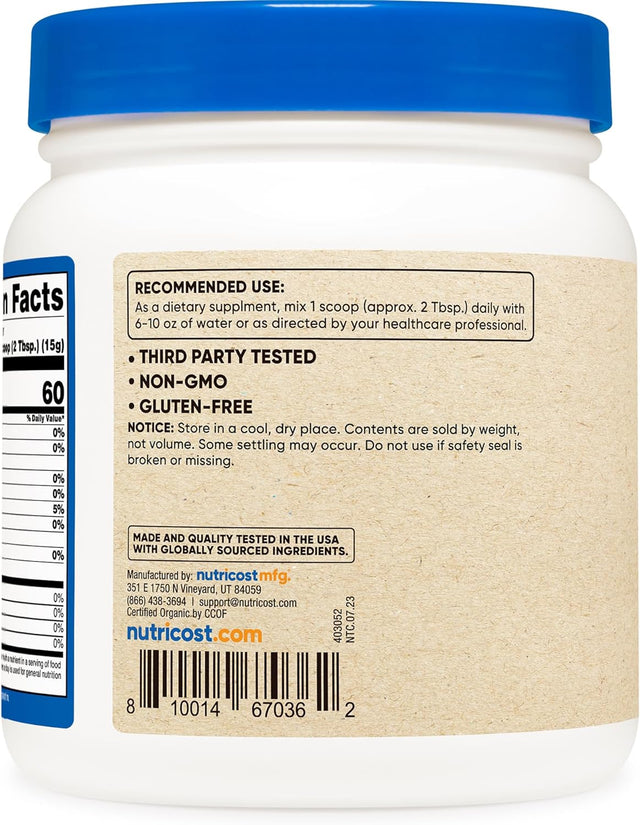 Nutricost Organic Maltodextrin Powder 1Lb - Gluten Free, Non-Gmo