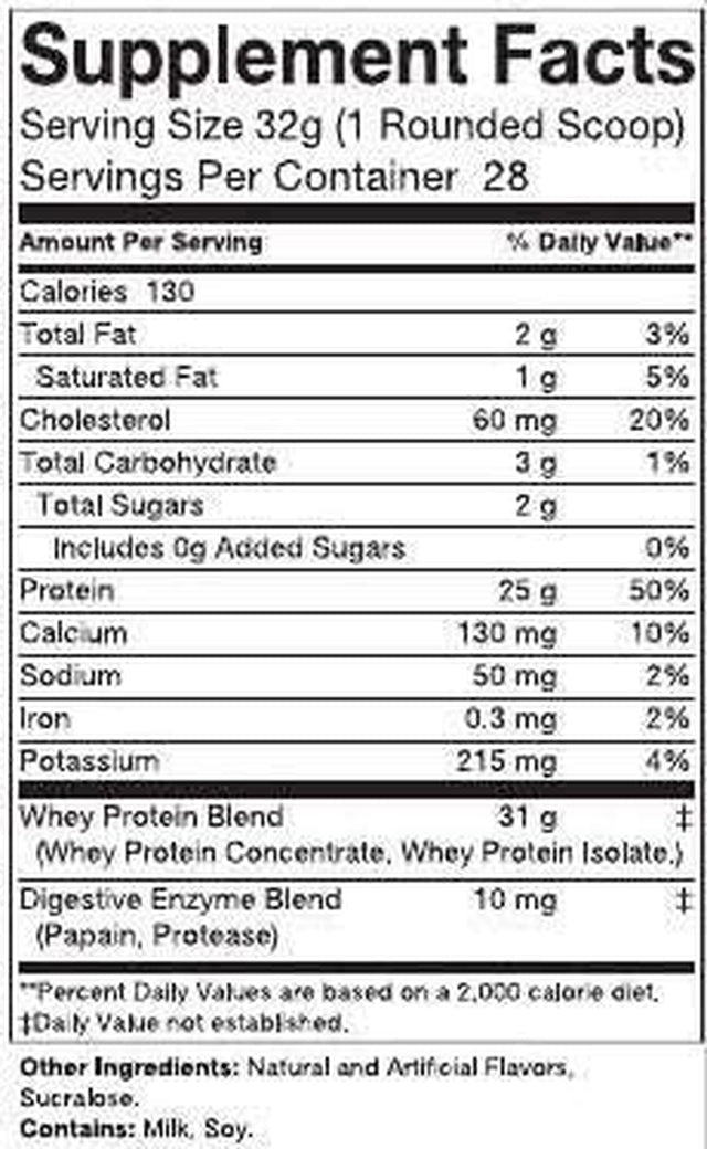 Whey Protein Cinnamon Cereal Milk 2Lbs 25G per Servings 28 Servings per Container