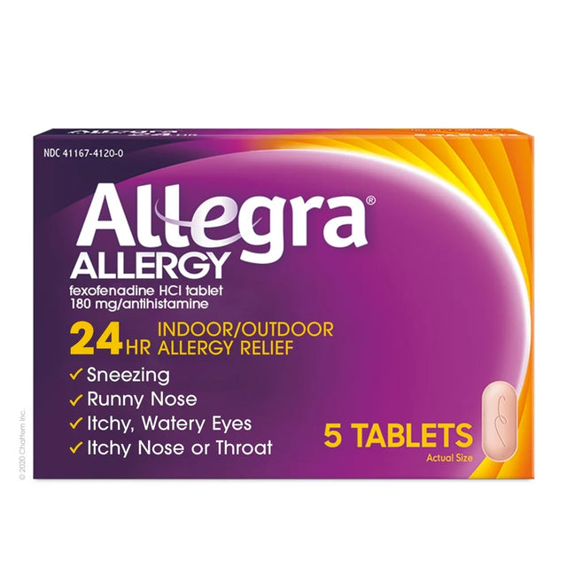 Allegra Adult 24 Hour Non-Drowsy Antihistamine Allergy Relief Medicine 180Mg Tablets 5Ct