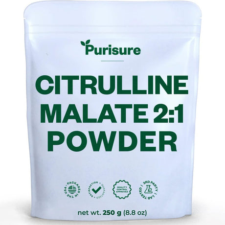 Purisure Citrulline Malate 2:1 Powder, Muscle Recovery & Nitric Oxide Booster, 84 Servings