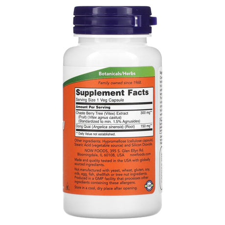 NOW Foods - Chaste Berry Vitex Extract Women'S Health Support 300 Mg. - 90 Vegetable Capsule(S)