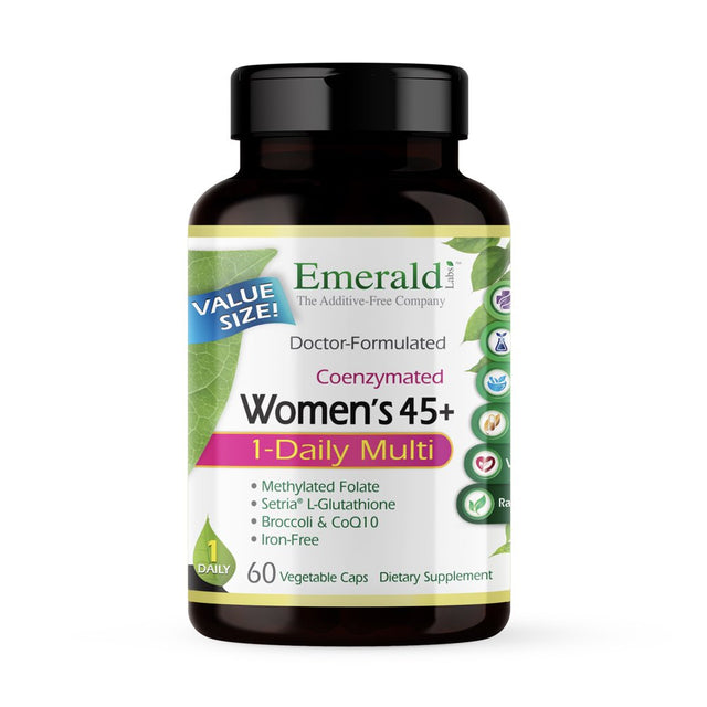 Emerald Labs Women'S 45+ 1-Daily Multi - Multivitamin with Coq10, B Vitamins, L-Glutathione to Support Healthy Heart, Strong Bones, Balanced Hormones - 60 Vegetable Capsules