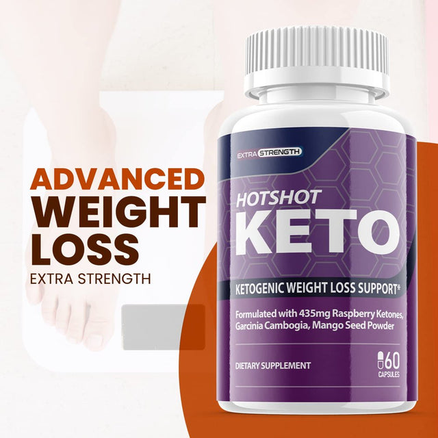 Hotshot Keto - Dietary Supplement for Weight Loss - Energy & Focus Boosting Supplements for Weight Management & Metabolism - Advanced Fat Burn Raspberry Ketones Pills - 300 Capsules (5 Pack)