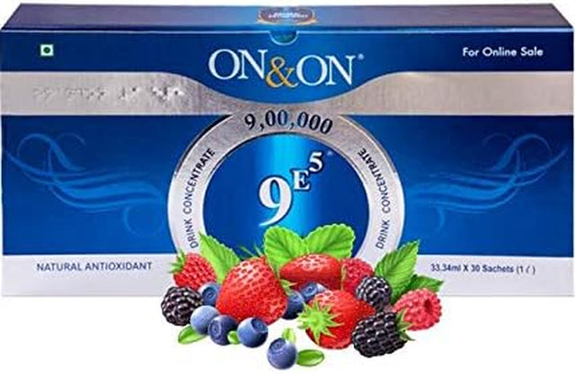 ON & on 9E5 Drink Concentrate Highest ORAC Value Product Is an Active Formulations of Natural Key Ingredients 30 Sachets/Tube in One Box Immunity Boosting