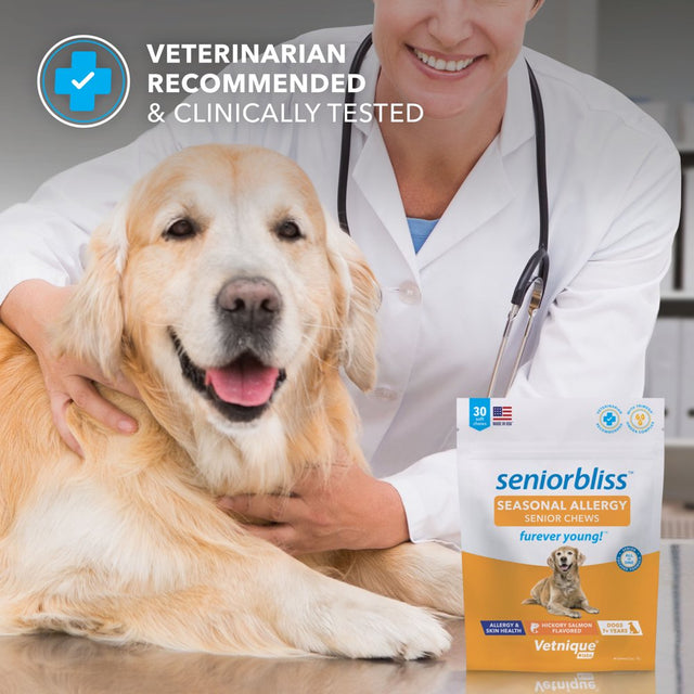 Vetnique Labs Seniorbliss Aging Dog (7+) Senior Dog Vitamins and Supplements, Supports Heart, Allergy, Arthritis, Skin and Coat - Furever Young (All-In-One Daily Vitamin, 120Ct)