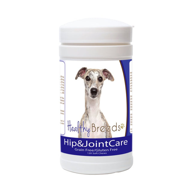 Healthy Breeds Dog Hip and Joint Care Supplement Soft Chews for Whippet, Bacon Flavor, Gluten & Grain Free, Glucosamine Chondroitin Organic Turmeric Support 120 Count