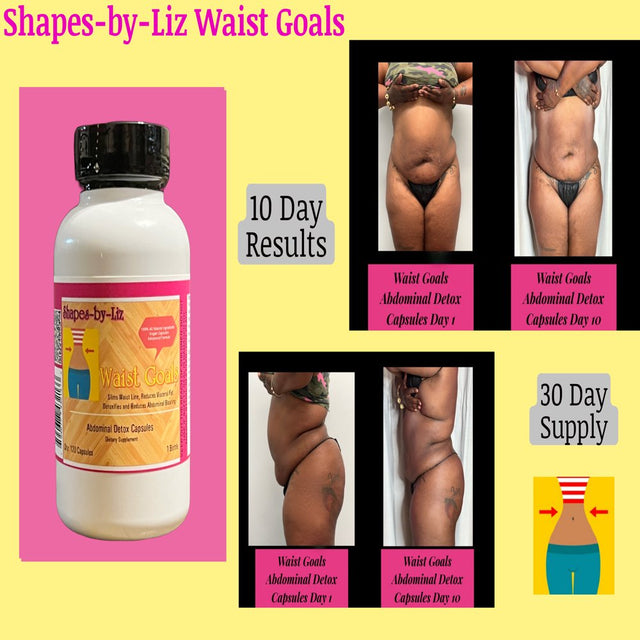 Shapes-By-Liz Waist Goals Abdominal Detox Capsules, Blended Herbal ( Artichoke, Dandelion Root....Etc) Dietary Supplement