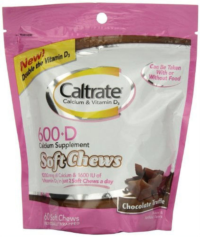 Caltrate Calcium - Vitamin D Soft Chews Chocolate Truffle 60 Each