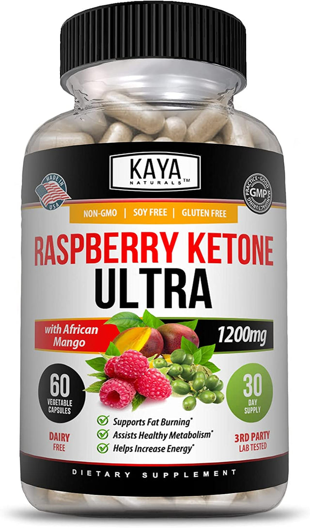 Kaya Naturals Keto Diet Raspberry Ketone - Weight Loss Supplement, Appetite Control, Boost Metabolism - 60 Count