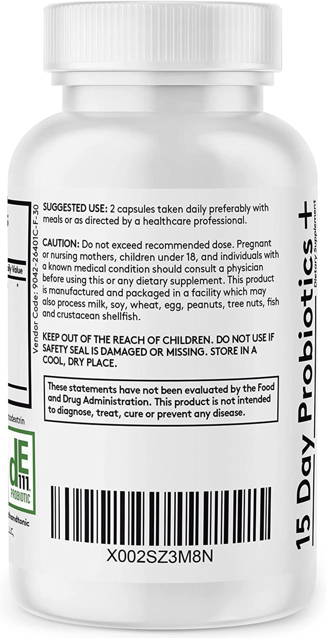 Probiotic Supplement for 15 Day Cleanse | Guaranteed Shelf Stable Probiotics for Digestive & Colon Health to Balance Gut Flora | Cleansing Regularity Constipation Bloating Support for Women Men Adults