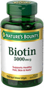 Nature'S Bounty Biotin Softgels, 5,000 Mcg, 150 Ct