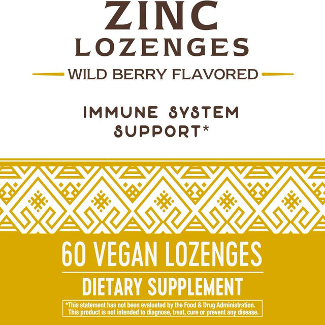 Nature'S Way Zinc Lozenges with Vitamin C & Echinacea, Immune Support*, Wild Berry Flavored, 60 Lozenges 60 Count (Pack of 1)