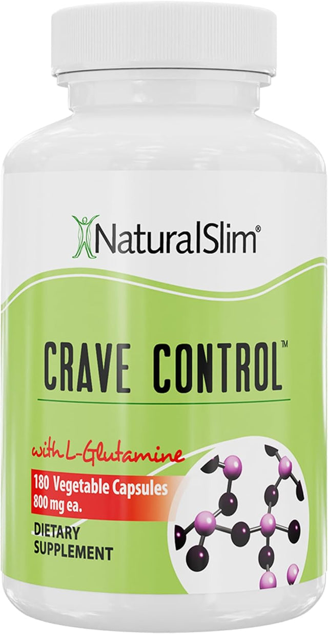 Naturalslim Crave Control Appetite and Craving Suppressant Supplement - Natural Hunger Suppressant with L Glutamine & Thiamine B Complex for Energy & Metabolism Booster - 180 Capsules