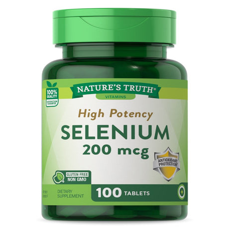 Nature'S Truth Selenium 200Mcg | 100 Tablets | High Potency | Non-Gmo, Gluten Free Supplement