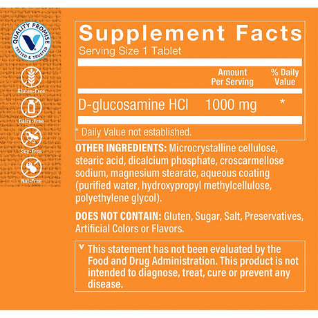 The Vitamin Shoppe Glucosamine 1,000MG, Vegetarian Source & Shellfish Free, Supports Joint Health (60 Tablets)