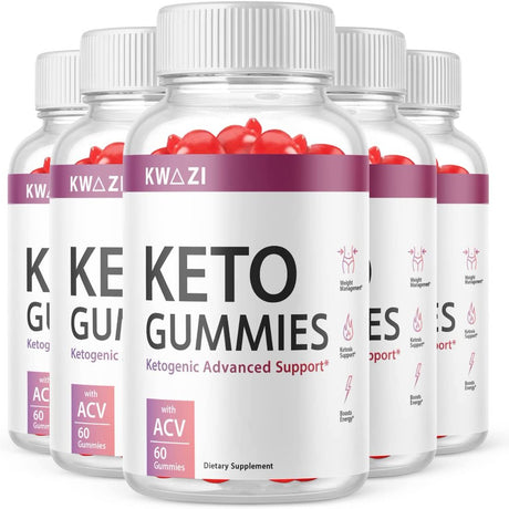 (5 Pack) Kwazi Keto ACV Gummies - Supplement for Weight Loss - Energy & Focus Boosting Dietary Supplements for Weight Management & Metabolism - Fat Burn - 300 Gummies