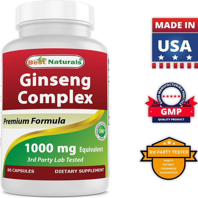 Best Naturals Ginseng Complex 1000 Mg 60 Capsules