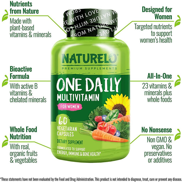 NATURELO One Daily Multivitamin Vitamin E for Women, 60 Capsules, Female