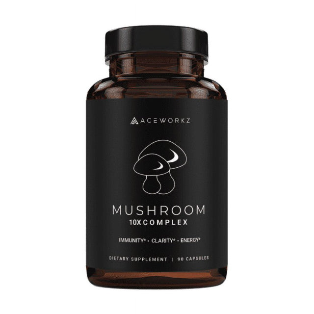 Mushroom Complex Supplement - Lions Mane, Reishi, Cordyceps, Chaga, Turkey Tail - Immune Booster & Nootropic Brain Supplement for Memory & Focus - Natural Energy & Stress Relief (90 Capsules)