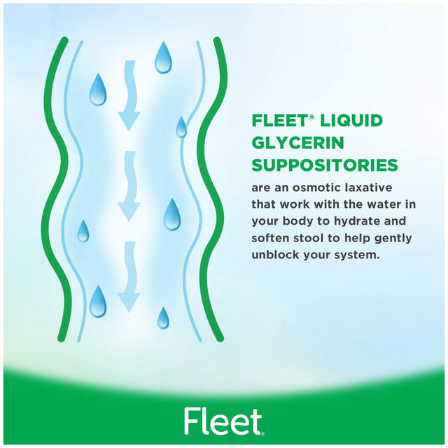 Fleet Liquid Glycerin Suppositories for Adult Constipation, 7.5 Ml, 4 Bottles