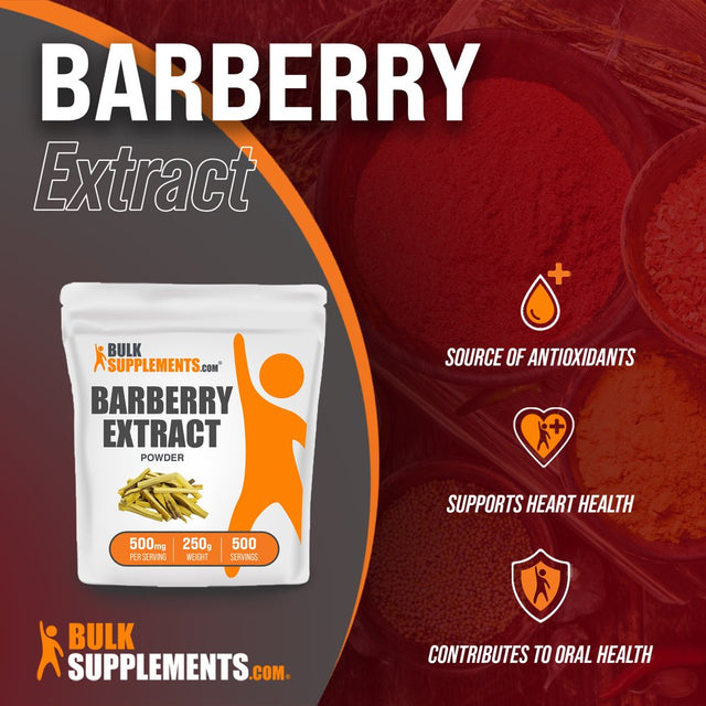 Bulksupplements.Com Barberry Extract Powder, 500Mg - Digestive Support Formula (250G - 500 Servings)