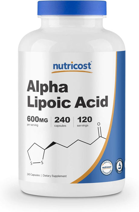 Nutricost Alpha Lipoic Acid 600Mg, 240 Caps & Coq10 100Mg, 120 Caps & Acetyl L-Carnitine 500Mg, 180 Caps