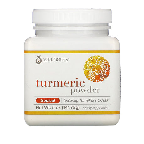 Youtheory Turmeric Powder with Clinically-Studied Turmipure Gold, Tropical Flavor, 5 Ounce