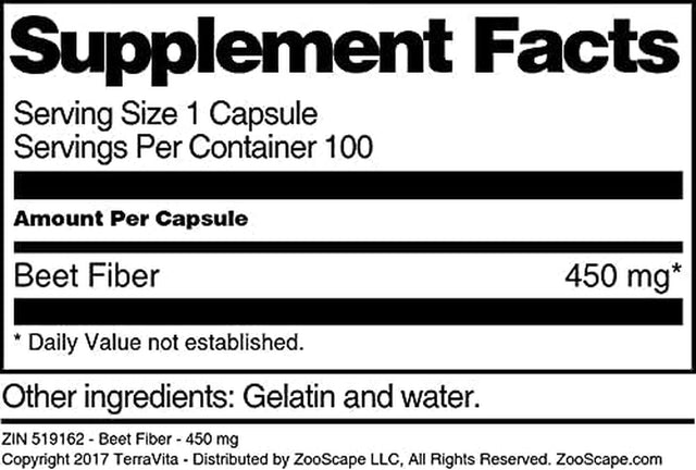 Beet Fiber - 450 Mg (100 Capsules, ZIN: 519162)