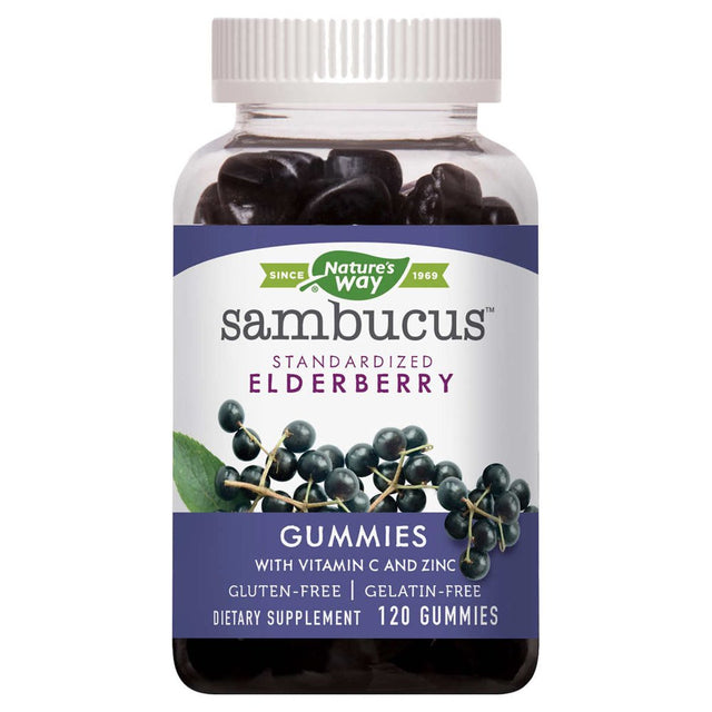 Nature'S Way Sambucus Elderberry with Vitamin C and Zinc, 120 Gummies